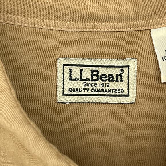 LL BEAN Shirt Mens 2XLT Tall Brushed Twill Button Up Long Sleeve Cotton Khaki - Picture 5 of 14